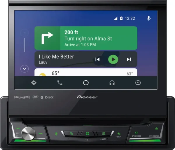 Pioneer - 7" Motorized Android Auto and Apple CarPlay Bluetooth Digital Media (DM) Receiver - Black - Image 2