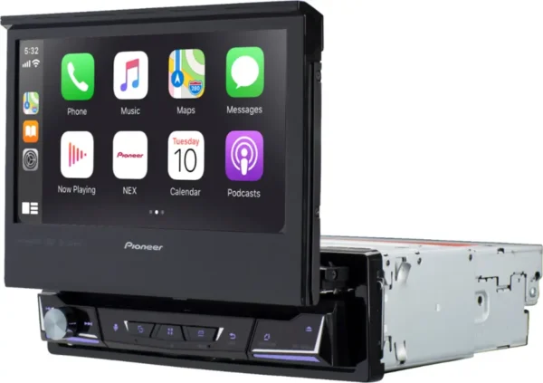 Pioneer - 7" Motorized Android Auto and Apple CarPlay Bluetooth Digital Media (DM) Receiver - Black - Image 4