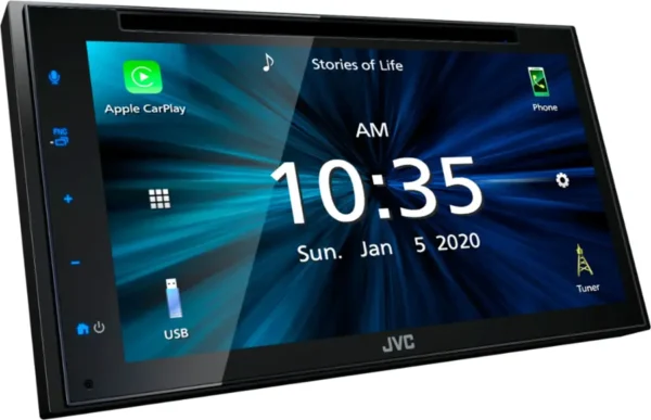 JVC - 6.8" - AndroidAuto/Carplay Built-In Bluetooth - In Dash CD/DVD/DM Receiver - Black - Image 4
