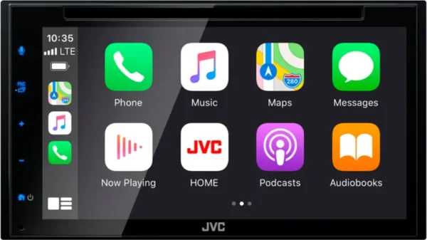JVC - 6.8" - AndroidAuto/Carplay Built-In Bluetooth - In Dash CD/DVD/DM Receiver - Black
