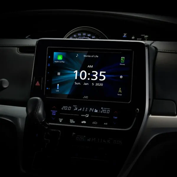 JVC - 6.8" - AndroidAuto/Carplay Built-In Bluetooth - In Dash CD/DVD/DM Receiver - Black - Image 2