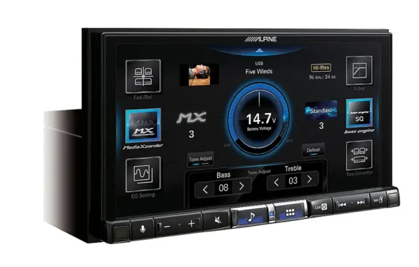 Alpine - 7" Android Auto and Apple CarPlay Bluetooth Digital Media Receiver - Black - Image 3