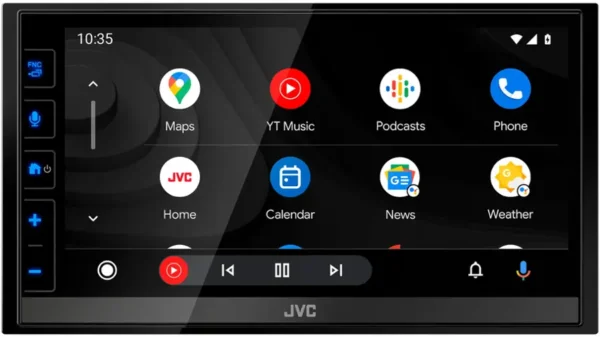 JVC - 6.8" Wireless Android Auto, Apple CarPlay Bluetooth Digital Media (DM) Receiver with Variable Color and SiriusXM Ready - Black - Open Box - Fair - Image 4