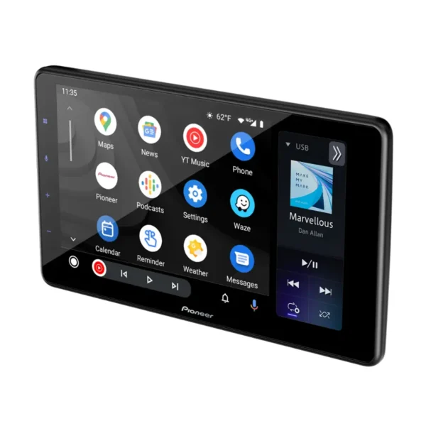 Pioneer - 9" Android Auto and Apple CarPlay Bluetooth Digital Media (DM) Receiver - Black - Open Box - Fair - Image 4